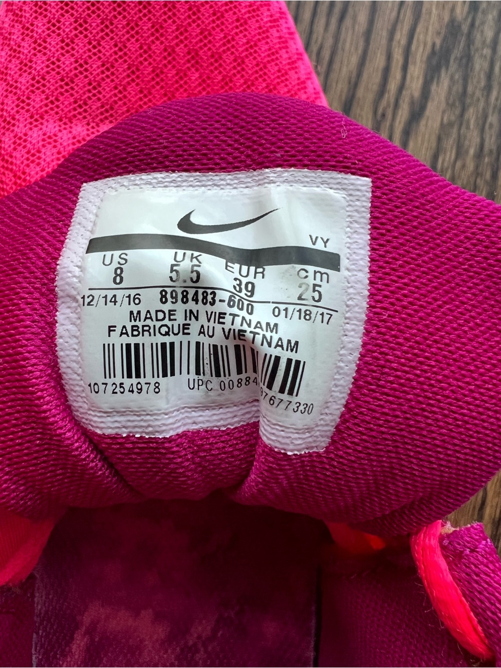 Nike Women's Hot Pink Athletic Running Shoes with White Sole - Picture 8 of 8